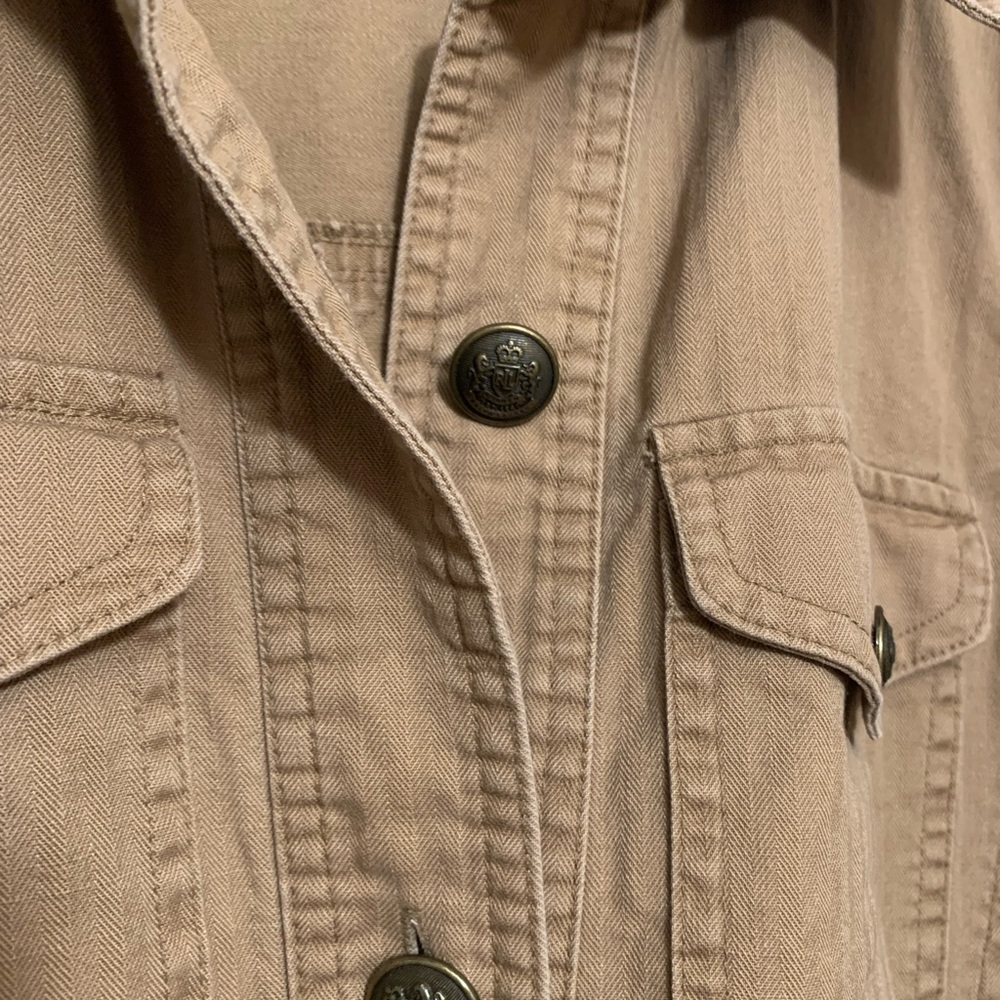 Ralph Lauren Military Jacket Cotton Tan Beige Size 4 - Picture 7 of 8